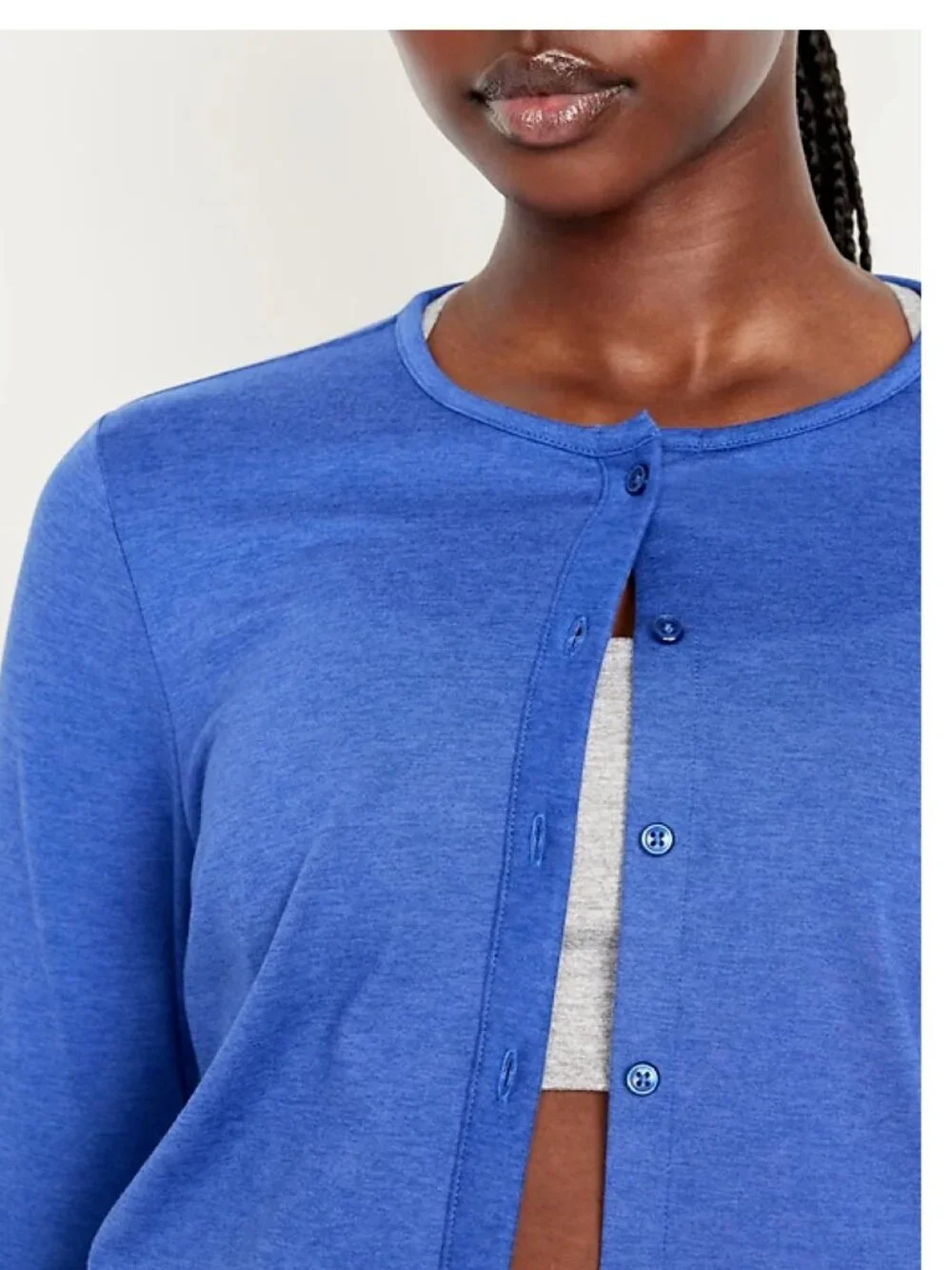 Old Navy CloudComfy Cropped Cardigan Blue M NEW